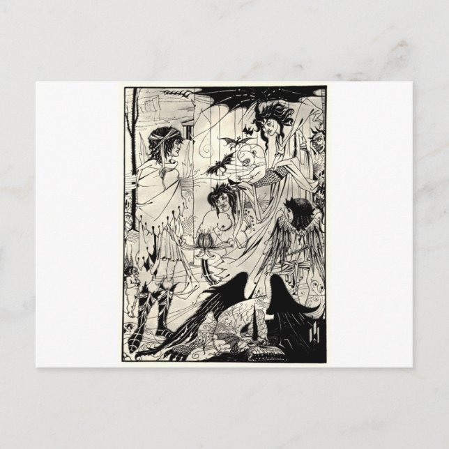 Postal Sueños de Aubrey Beardsley (Anverso)