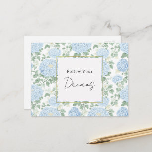 Postal Sueños de Flores Blancas Azules Claras y Bonitas