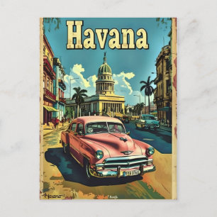 Postal Sueños de La Habana: Coche Antiguo