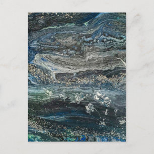 Postal Sueños de la pintura abstracta del océano 20