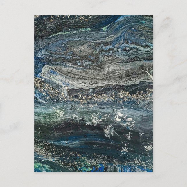 Postal Sueños de la pintura abstracta del océano 20 (Anverso)