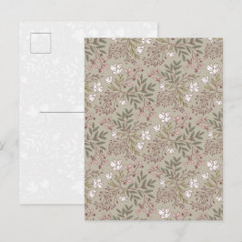 Postal Sueños de Pradera Floral Arte Botánico de Flores S