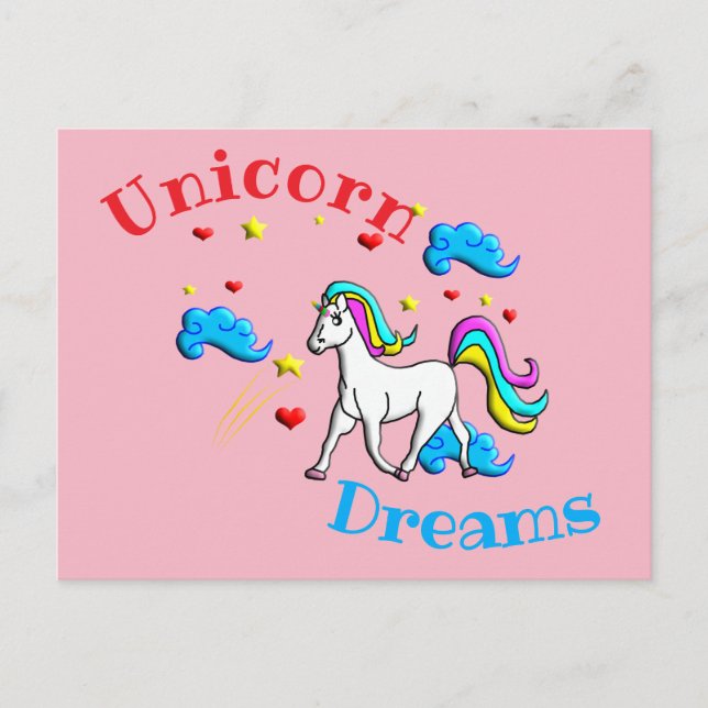 Postal Sueños de Unicorn (Anverso)