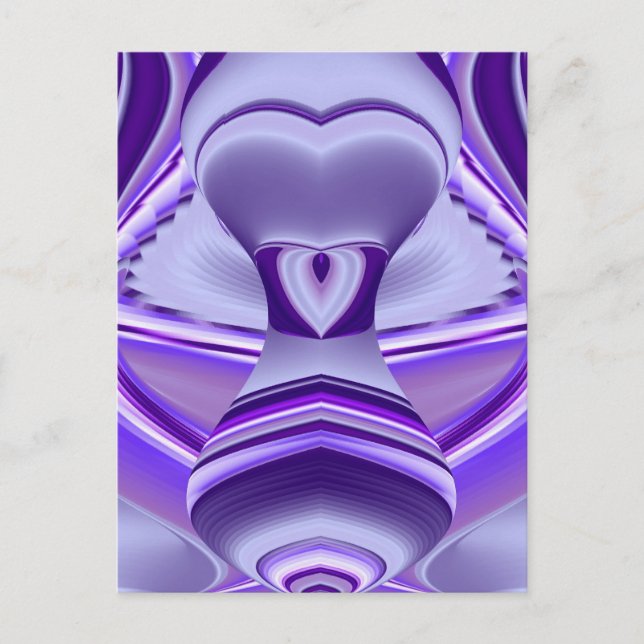 Postal Sueños del arcoiris de flores moradas (Anverso)