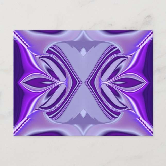 Postal Sueños del arcoiris de flores moradas (Anverso)