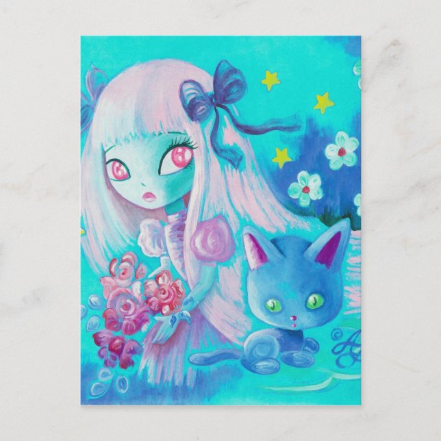 Postal Sueños del gatito (Anverso)