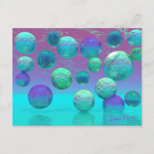 Postal Sueños del océano - aguamarina y fantasía violeta