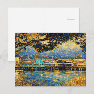 Postal Sueños dorados de la bahía de Monterey inspirados 