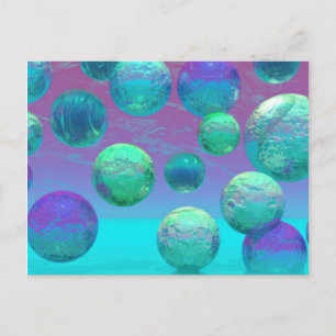 Postal Sueños oceánicos: fantasía acuática y violeta en e