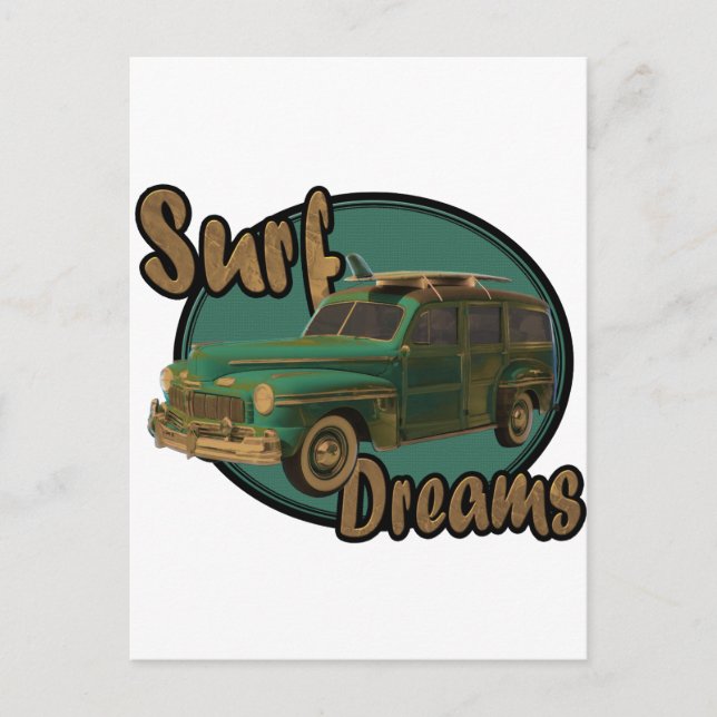 Postal sueños surfistas en un bosque (Anverso)