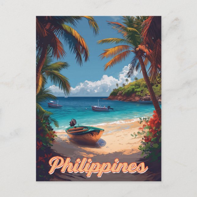 Postal Sueños Tropicales: Filipinas Vintage (Anverso)