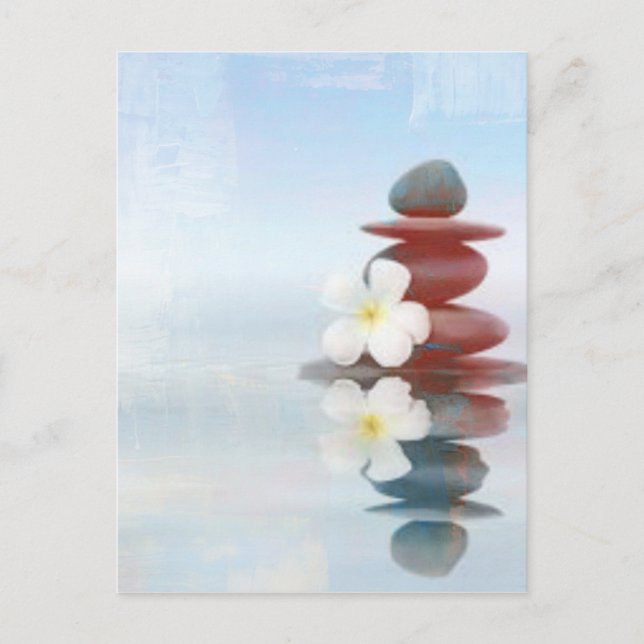 Postal Sueños Zen - Diseño azul claro (Anverso)