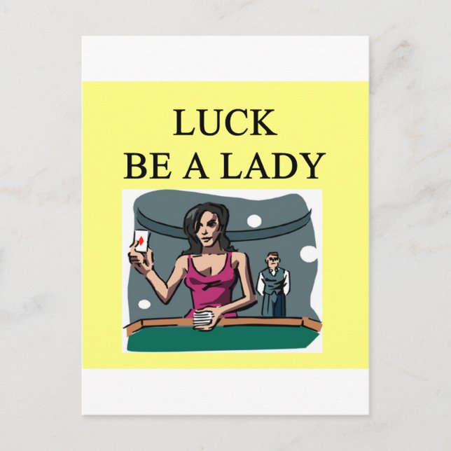 Postal suerte ser una dama de diseño de apuestas (Anverso)
