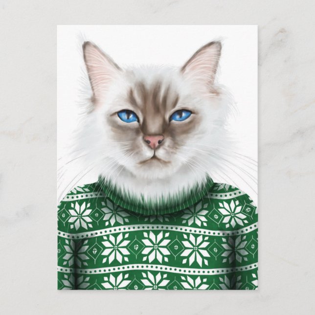 Postal Suéter de gato Kitty (Anverso)