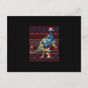 Postal Suéter Feo Luces De Navidad Pavo Real Amante De Ca