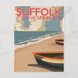 Postal Suffolk England Vintage Travel Poster