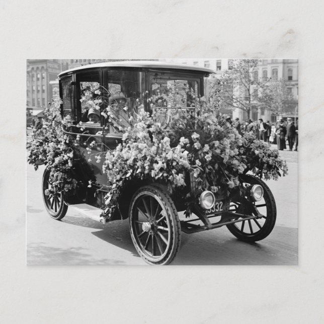 Postal Suffragette Flower Car: 1914 (Anverso)
