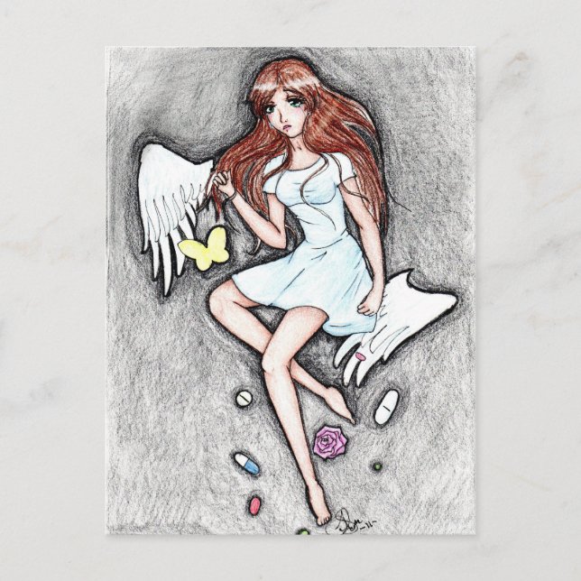 Postal Sufrimiento silencioso (Anverso)