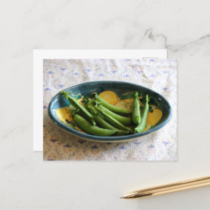 Postal Sugar Snap Peas en un Plato