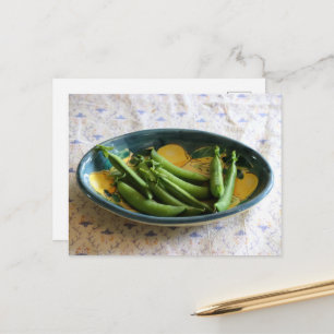 Postal Sugar Snap Peas en un Plato