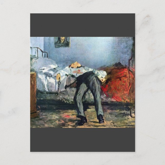 Postal Suicidio de Edouard Manet (Anverso)