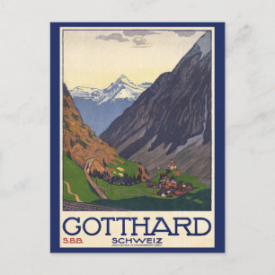 Postal Suiza Alpes suizos Viaje Vintage