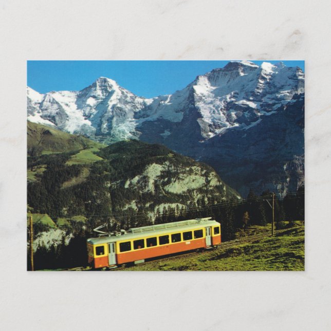 Postal Suiza, el tren a Jungfraujoch, la cima de Eur (Anverso)