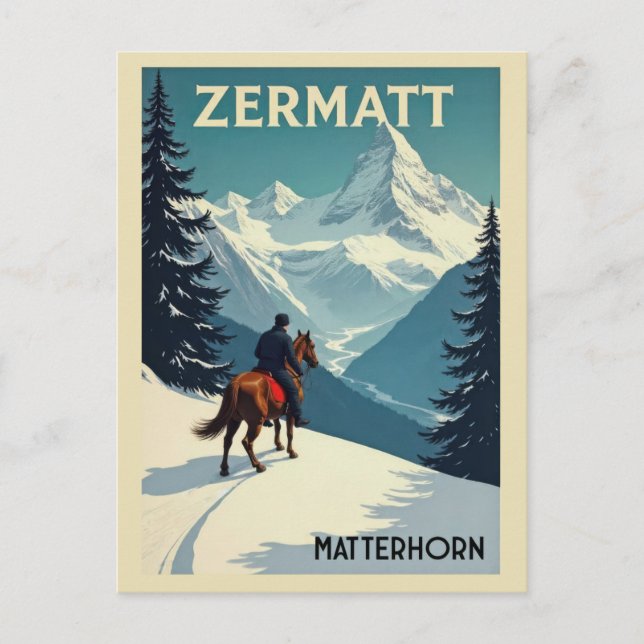 Postal Suiza Matterhorn Suiza Alpes Viajes de época (Anverso)
