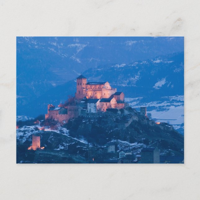Postal SUIZA, Wallis/Valais, SION: Basílica de (Anverso)