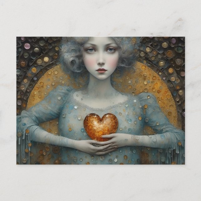 Postal Sujetando mi corazón a mis manos en todas las ocas (Anverso)