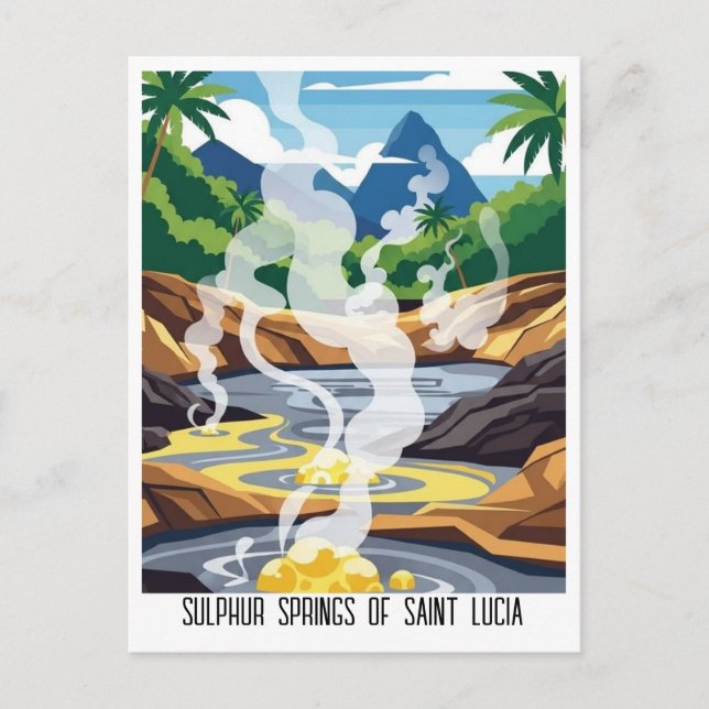 Postal Sulphur Springs of Saint Lucia Travel (Anverso)