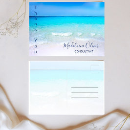 Postal Summer Beach Scene Ocean Blue Gracias