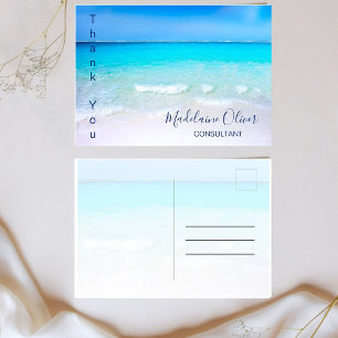 Postal Summer Beach Scene Ocean Blue Gracias