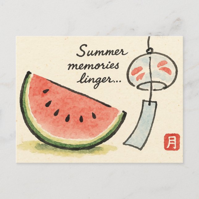Postal Summer Etegami Postcard (Anverso)