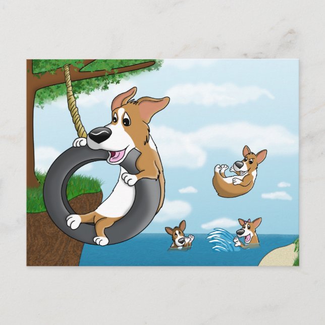 Postal Summer Fun Corgi (Anverso)