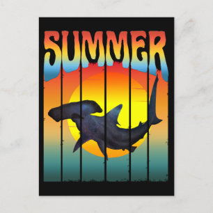 POSTAL SUMMER HAMMERHEAD SHARK SUNSET