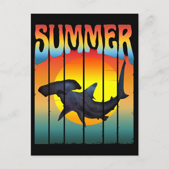 POSTAL SUMMER HAMMERHEAD SHARK SUNSET (Anverso)