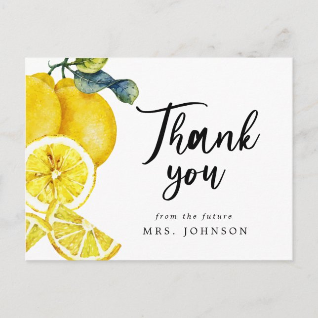 Postal Summer Lemons Gracias Bridal Shower (Anverso)