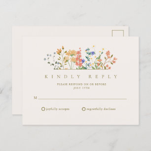 Postal Summer Wildflower Boho Wedding RSVP