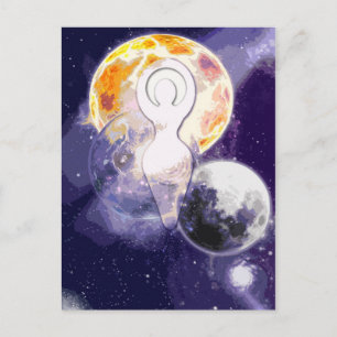 Postal Sun Earth y Moon Goddess