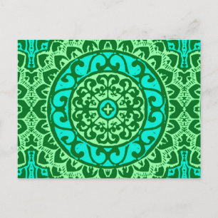 Postal Sun Mandala Batik del Suroeste, Lime Green