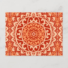 Postal Sun Mandala Batik del Suroeste, Naranja Coral