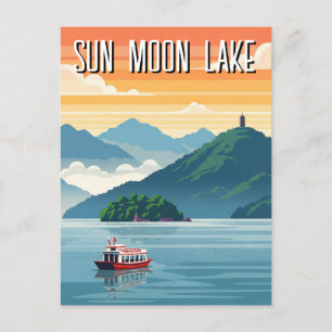 Postal Sun Moon Lake Taiwan Sunrise