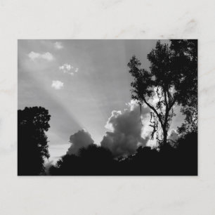 Postal Sun Rays en Sunset Photo B&W