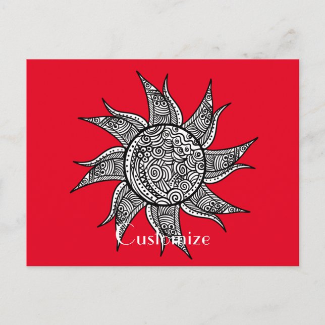 Postal Sun Tattoo Thunder_Cove al estilo Henna (Anverso)