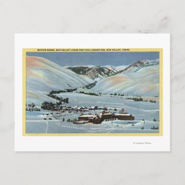 Postal Sun Valley, identificación - escena del invierno, (Anverso)