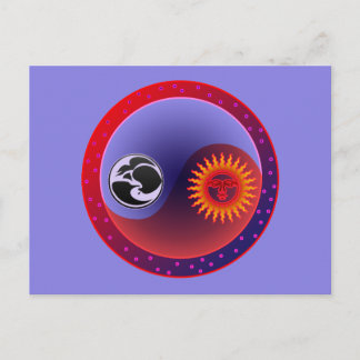 Postal Sun y luna en equilibrio