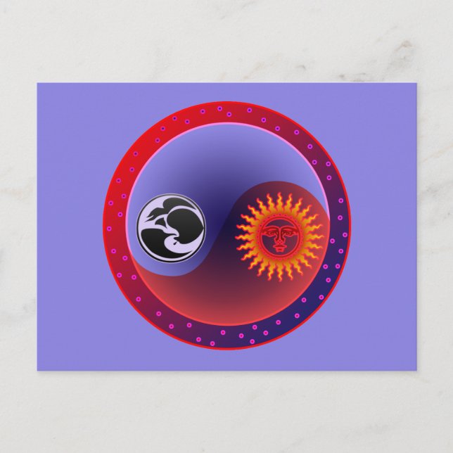 Postal Sun y luna en equilibrio (Anverso)