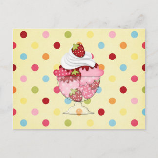 Postal sundae de fresa