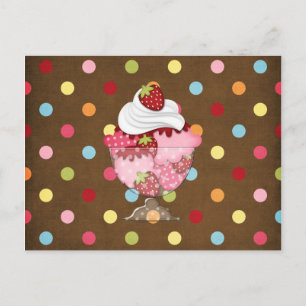 Postal sundae de fresa